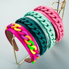Fashion Personality Wide-brim Color Chain Headband Distributor