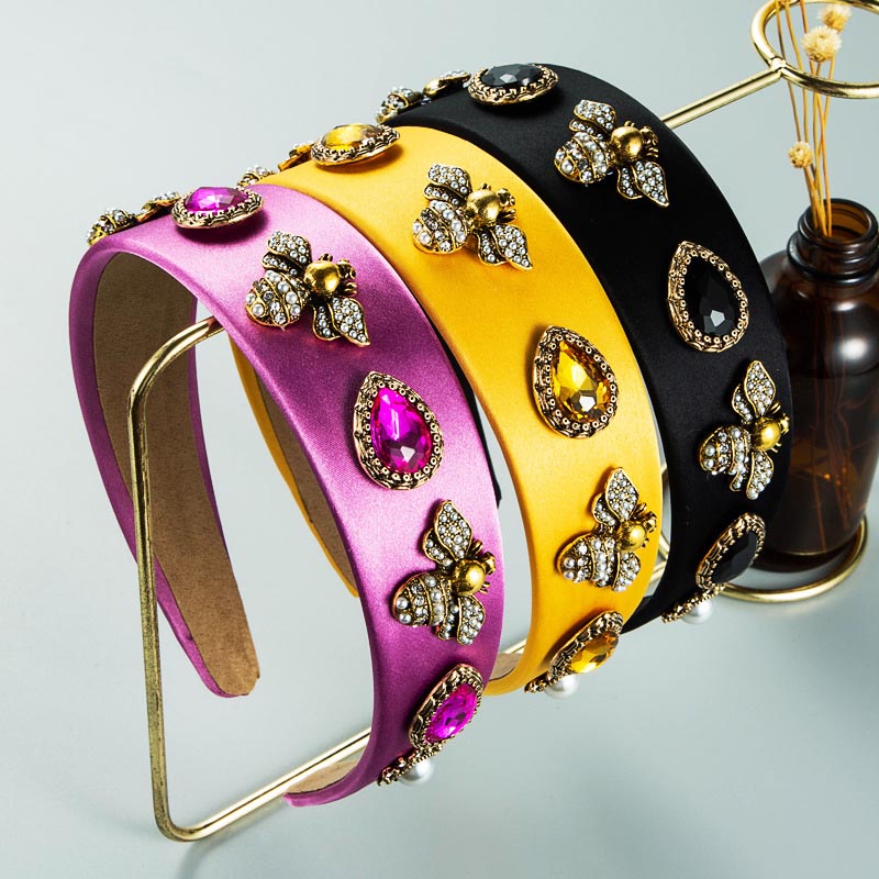 Product Fiber Inlaid Pearl Glass Drill Headband Baroque Bee Distributor