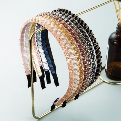 Korean Fashion Simple Crystal Beads Thin Side Korean Headband Manufacturer