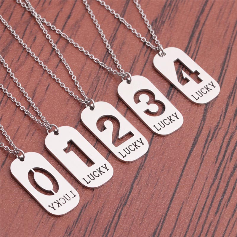 Wholesale Titanium Steel Digital Necklace Street Personality Hip Hop Trendy Male Pendant