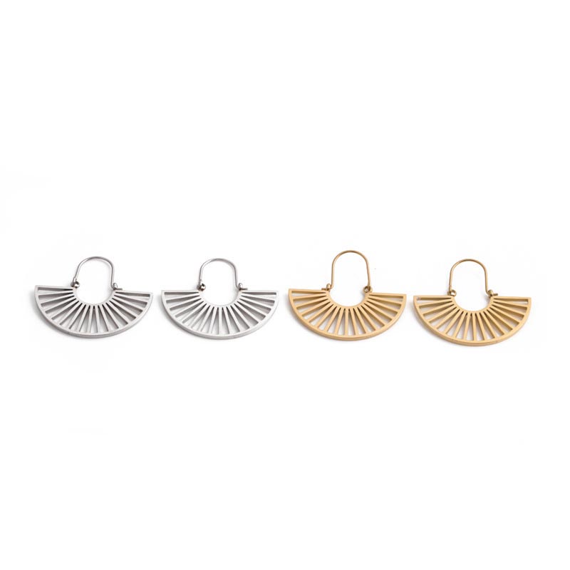 Creative Fashion Simple  Earrings Titanium Steel Hollow Earrings Manufacturer