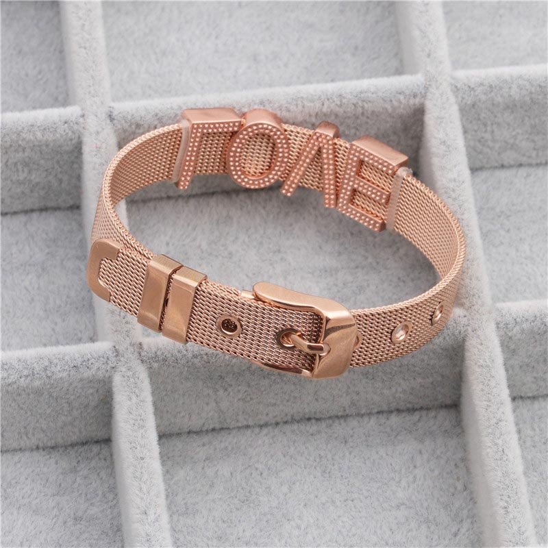 Stainless Steel Bracelet Adjustable English Alphabet Male Manufacturer