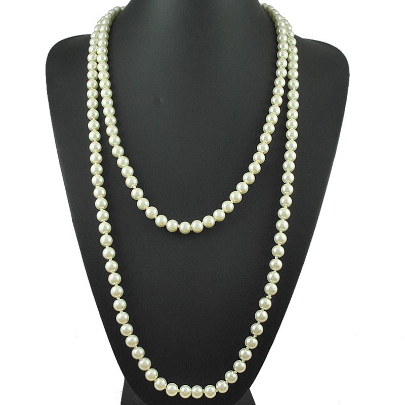 Wholesale Korean Long Faux Pearl Necklace Dinner Wedding