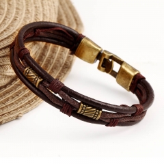 Wholesale Trendy Multi-layer Leather Bracelet On