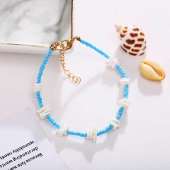 Wholesale Creative Shell Resin Anklet Retro Simple Blue