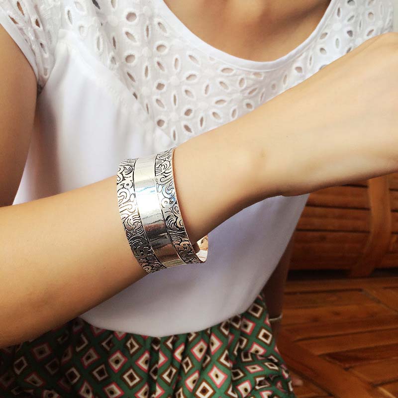 Wholesale Personalized Exaggerated Wide Bracelet Open Bracelet Trendy Hand Jewelry