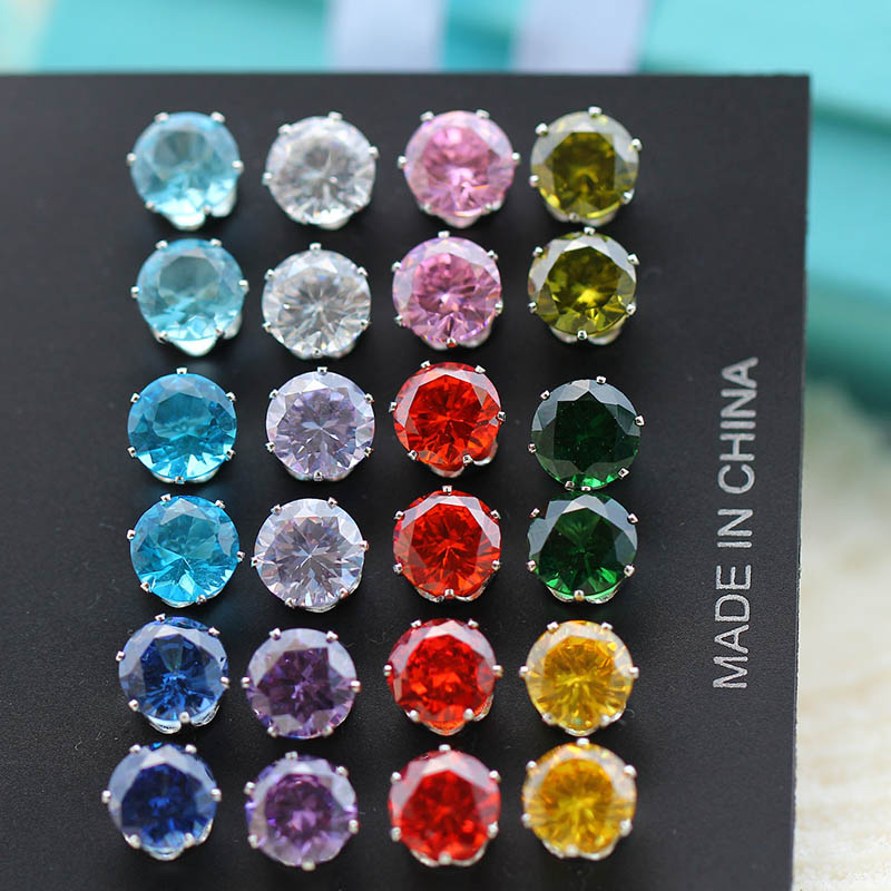 Wholesale Korean Version Of Colorful Earrings Gifts Crystal Fashion Trend Zircon
