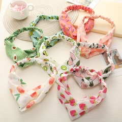 Wholesale Korean Sweet Cross Hairband  Chiffon Print