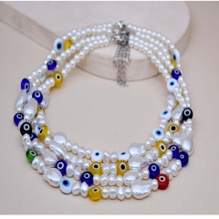 Wholesale Handmade Devil's Eye Necklace  Pearl Fashion
