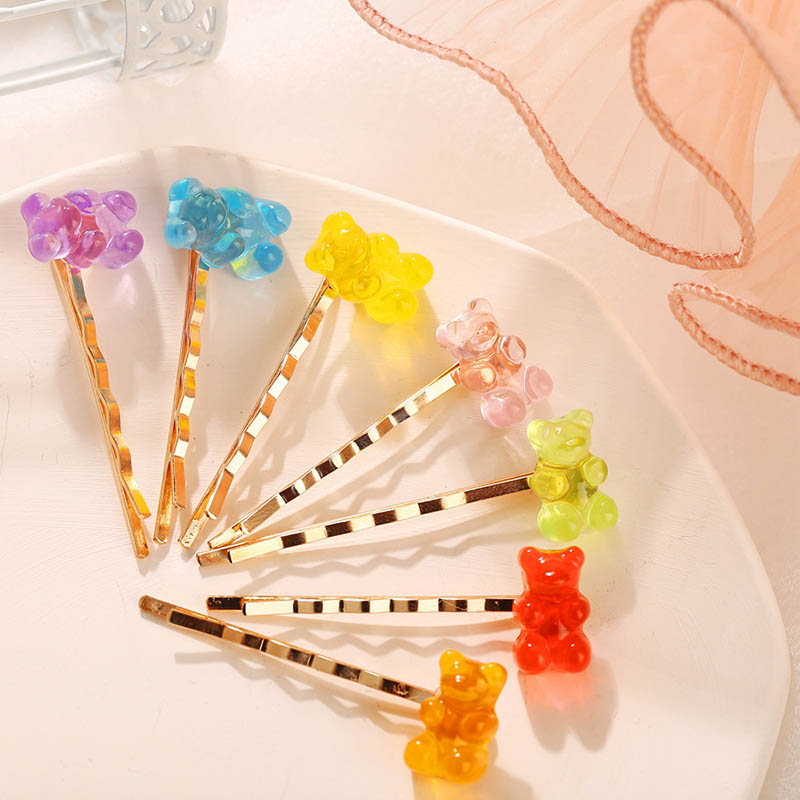 Wholesale Jelly Bear Candy Color Hairpin Creative Retro Simple