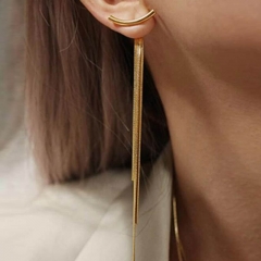 Wholesale Alloy Creative Simple Snake Bone Tassel Metal Long Earrings