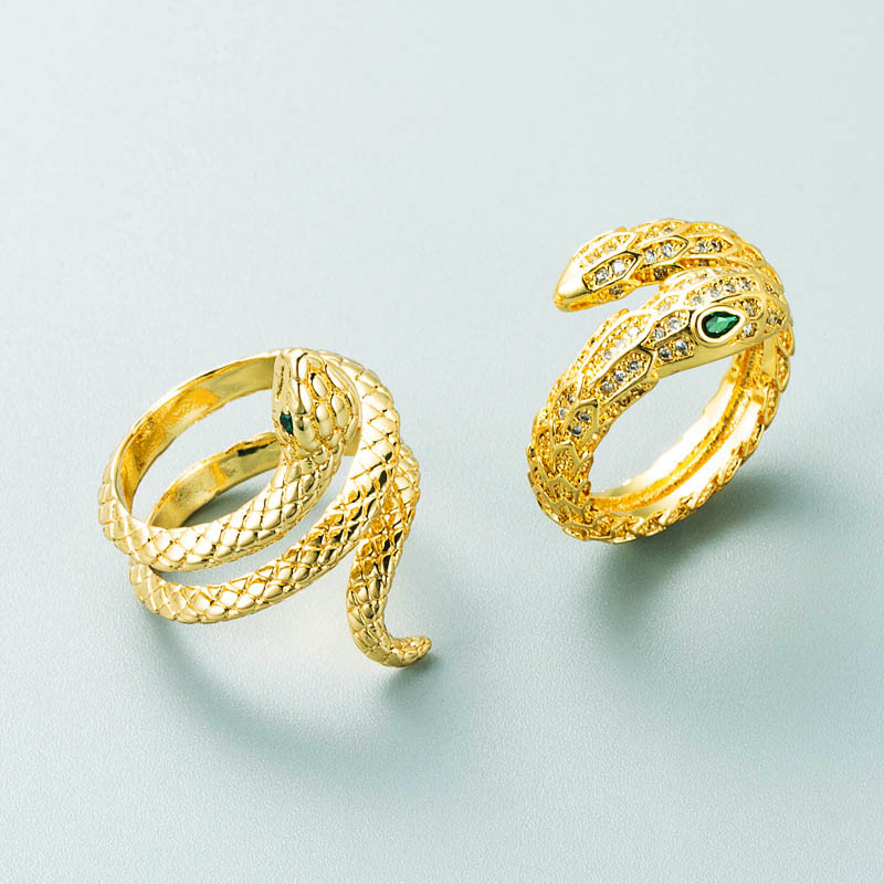 Creative Snake Female Copper Open Finger Ring Jewelry Distributor