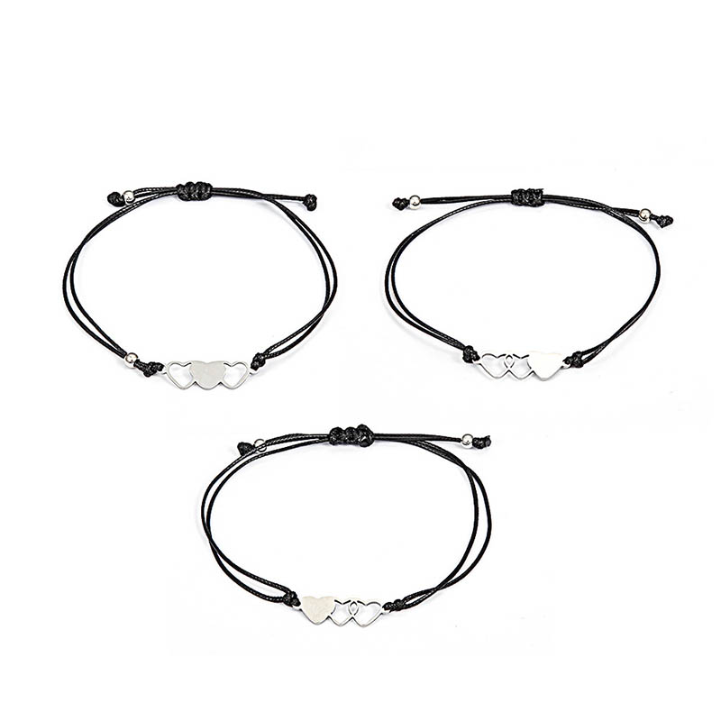 Stainless Steel Hollow Hand Rope Set Adjustable Sun Moon Butterfly Braided Couple Bracelets Distributor