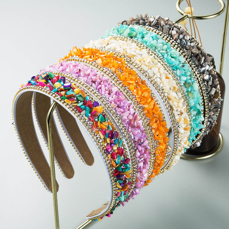 Dazzling Seven Colorful Stone Decorative Headband Spring  Hair Accessories Distributor