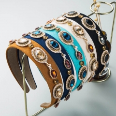Baroque Glass Drill Alloy Gemstone Decorative Pearl Headband Distributor