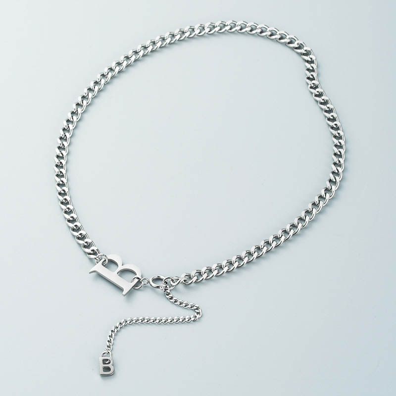 Hip-hop Letter B Titanium Steel Necklace Female Distributor