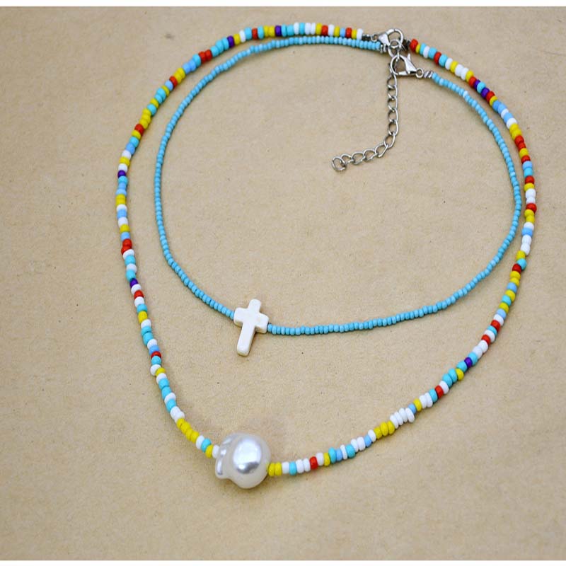 Wholesale French Hand-beaded Necklace Colored Resin Fashion