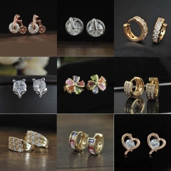 Wholesale Korean  Geometric Tide Circle Earrings With Zirconia