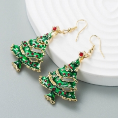 Christmas Green Star Snowflake Earrings Christmas Gift Earrings Jewelry Distributor
