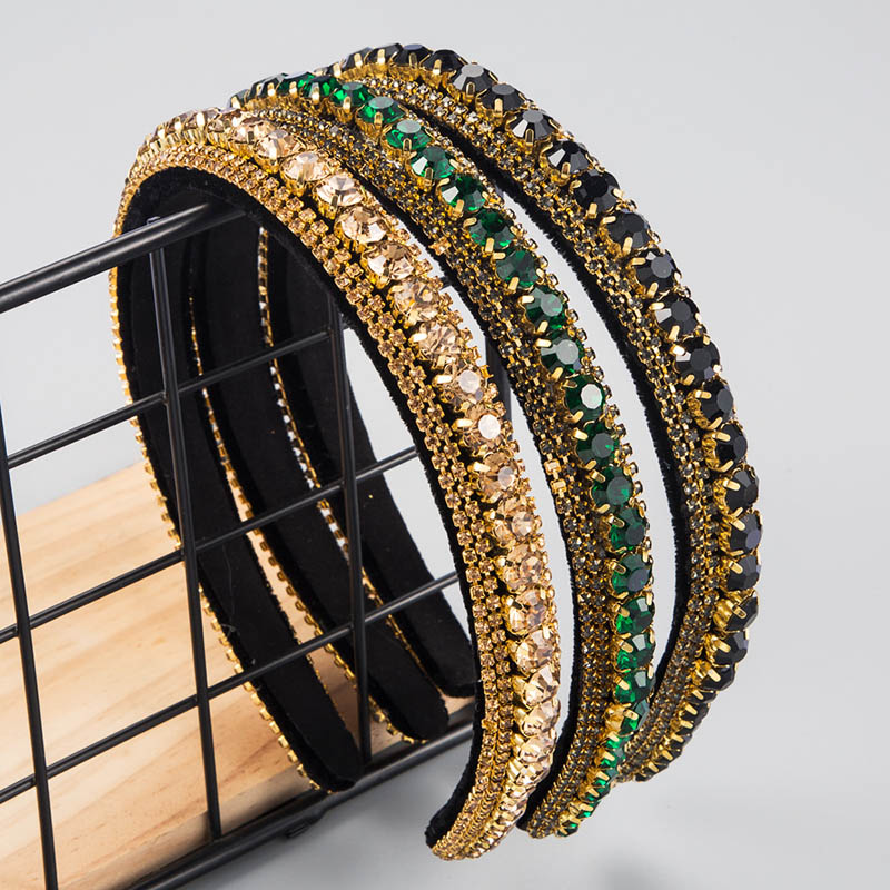 Multi-layer With Full Diamond Gold Velvet Fashion Fine Edge Headband Manufacturer