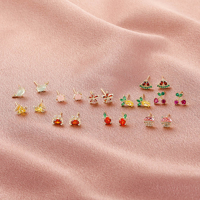 Ocean Earrings Lovely Color Zirconia Copper-plated Animal Earrings Distributor