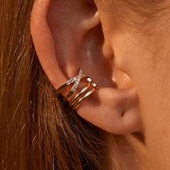 Personalized Cross Ear Clips Multi-layer Ear Bone Clips U-shaped Earrings Without Ear Holes Distributor