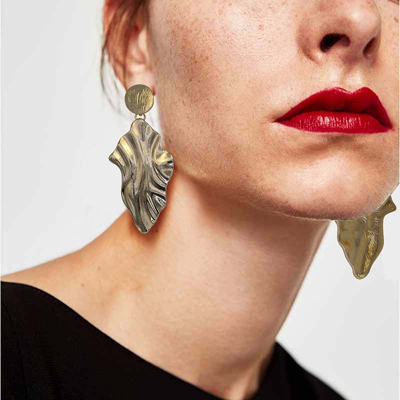 Wholesale Colorful Earrings Geometric Irregular Exaggerated Acrylic Metal