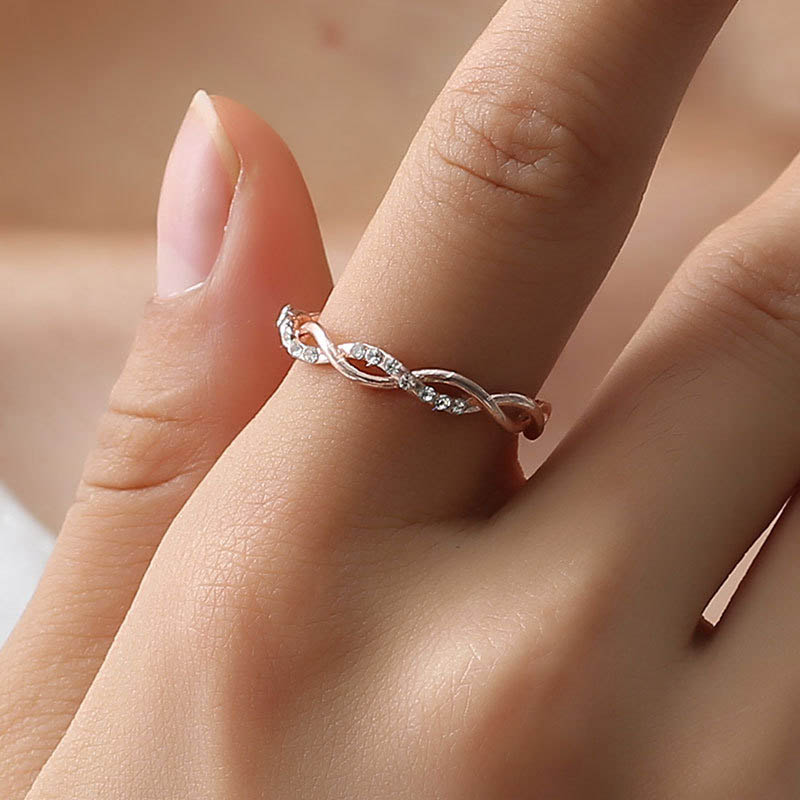 Fashion Diamond-set Twist Ring Copper With Diamonds Twisted Finger Ring Distributor