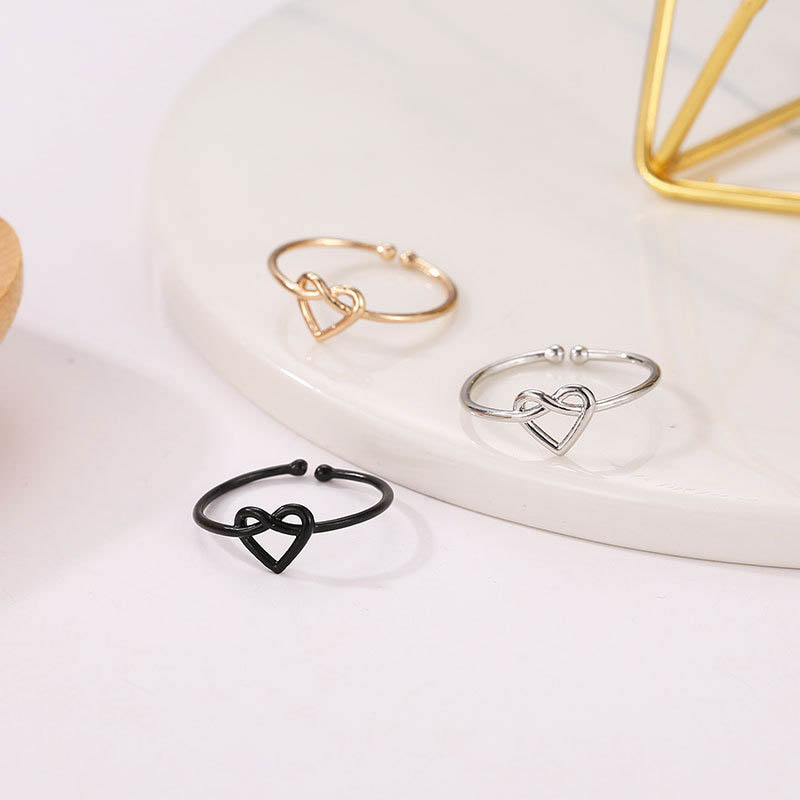 Hollow Love Heart Open Finger Ring Peach Heart-shaped Ring Distributor