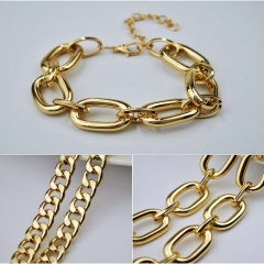Wholesale Section Exaggerated Metal Chain Bracelet Gold-plated Hip-hop Punk Bracelet