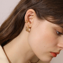 Jewelry Women Cross-wound Twisted Geometric C-shaped Earrings Stainless Steel Distributor