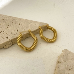 Style Gold Stainless Steel Earrings Jewelry Geometric Rhombus Distributor