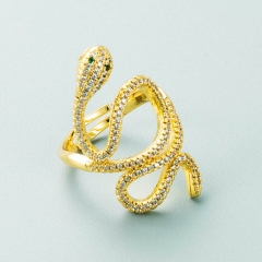 Geometric Snake Design Copper Zircon Finger Fashion Open Ring Female Distributor