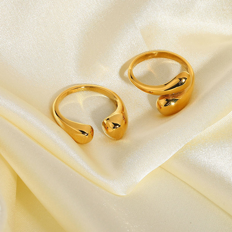 Fashion Gold-plated Stainless Steel Ring With Adjustable Opening Distributor