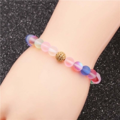 Wholesale Selling Moonstone Color Zirconium Diamond Ball Rose Gold Beaded Bracelet Vendors