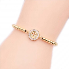 Wholesale Jewelry Copper White Zirconium Cross Bracelet Adjustable Valentine's Day Gift Vendors