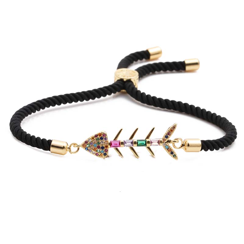 Wholesale Jewelry Copper Zircon Shark Fin Adjustable Bracelet Gift Vendors