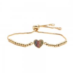 Wholesale Jewelry Copper Zirconium Love Adjustable Bracelet Gift Vendors
