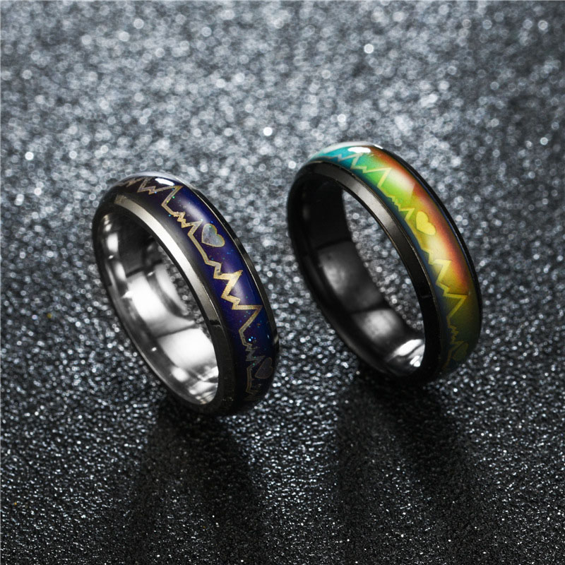 Japanese And Korean Heartbeat Color Changing Ring Fashion  Style Supplier
