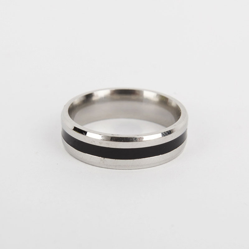 Love Story Mirror Double Beveled Edge Titanium Steel Ring Stainless Steel Supplier