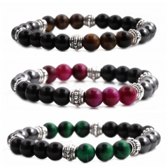 Colorful Tiger's Eye Bracelet Black Gallstone Beads For Men Manufacturer
