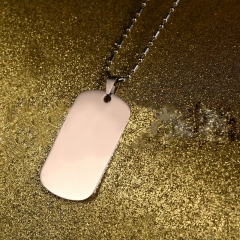 Stainless Steel Titanium Steel Dog Tag Necklace Fashion Tag Supplier