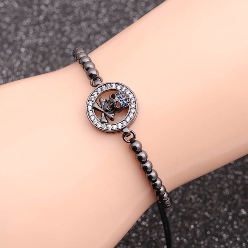 Selling Accessories Zircon Skull Men's Bracelet Manufacturer