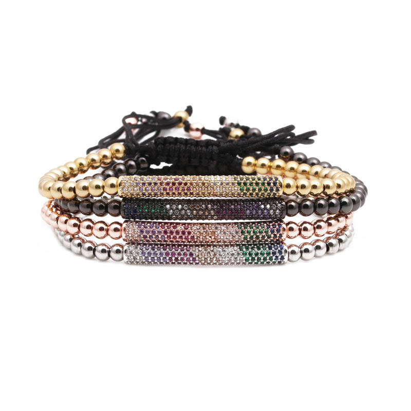 Wholesale Jewelry Zircon Color Zirconium Adjustable Bracelet Men's Bracelet Jewelry Vendors