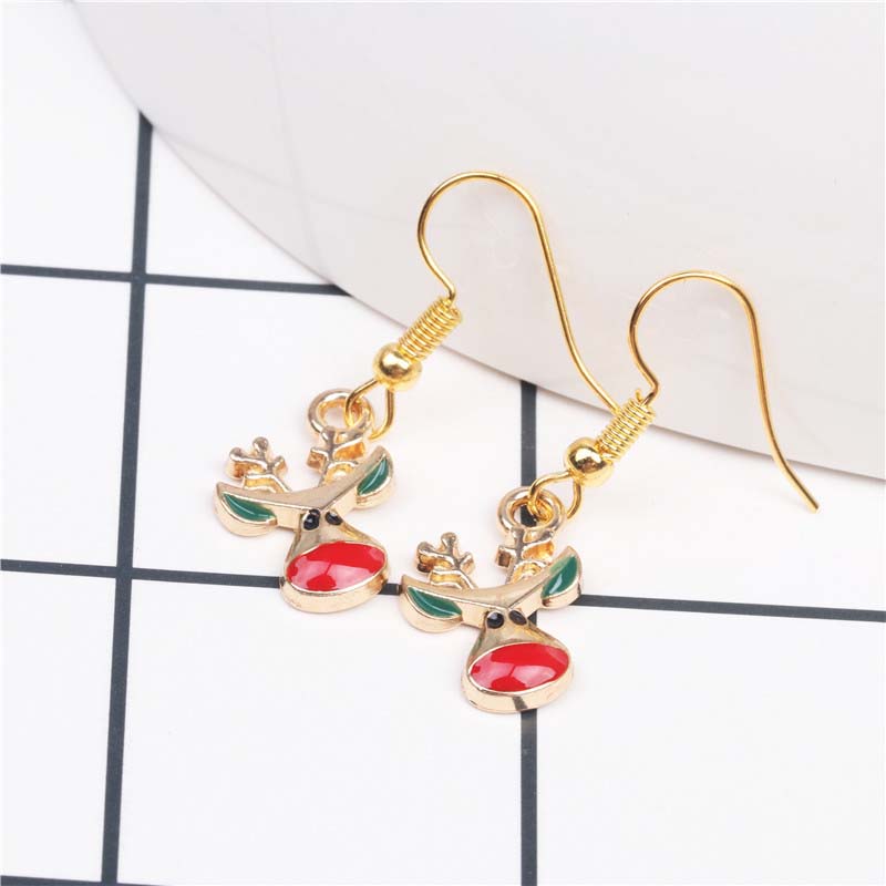 Popular Alloy Dripping Snowman Bell Earrings Santa Claus Distributor