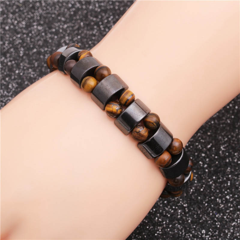 Jewelry  Selling Tiger Eye Stone Frosted Stone Men's Bracelet Beaded Manufacturer