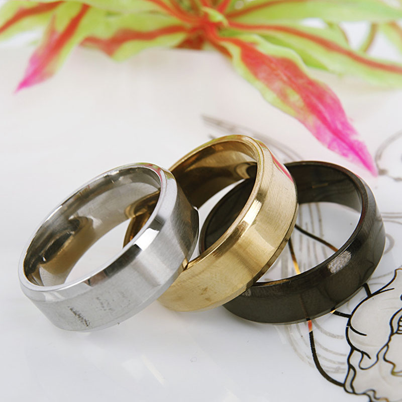 Double Beveled Classic Stainless Steel Ring Fashion Jewelry Supplier