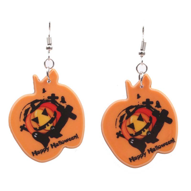 Ghost Pumpkin Earrings Spider Witch Hat Apple Earrings Distributor