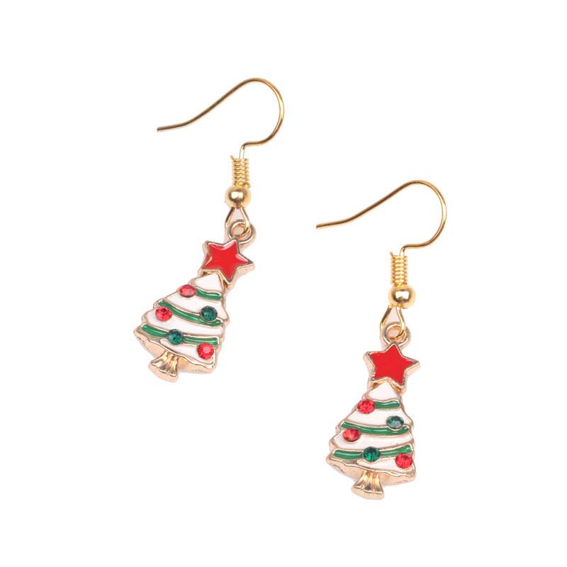 Popular Alloy Dripping Oil Bell Earrings Santa Claus Earrings Distributor