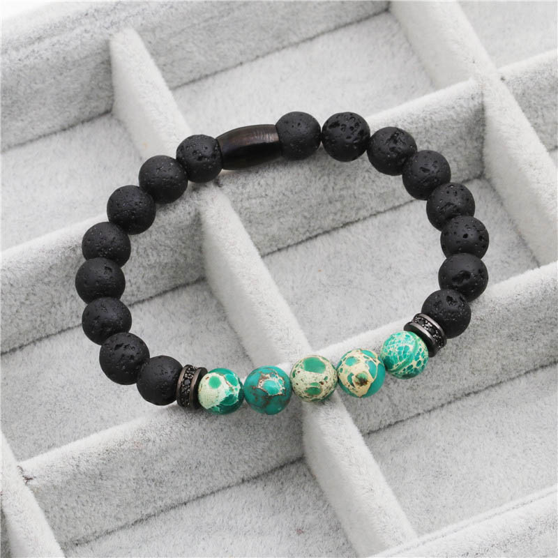 Wholesale Jewelry Emperor Stone Beaded Bracelet Stainless Steel Men Vendors